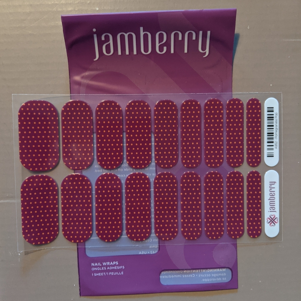 NEW Jamberry Nail Wrap Pomegranate Pop